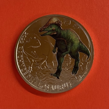 3 Euro Münze Österreich 2022-Pachycephalosaurus aus der Dinosaurier-Serie Ausgabe 15.6.22